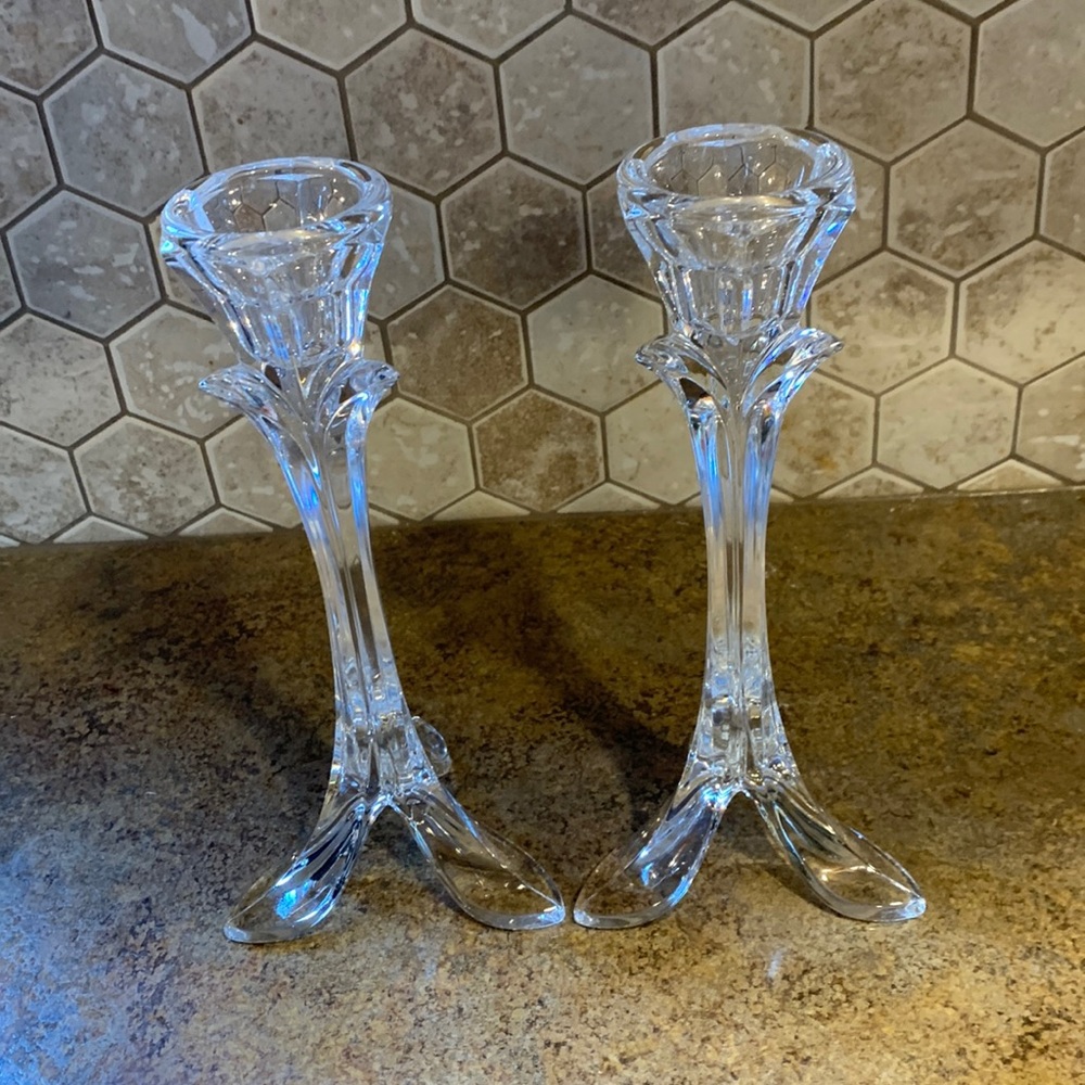 Vintage Crystal Candlestick Holders (2)